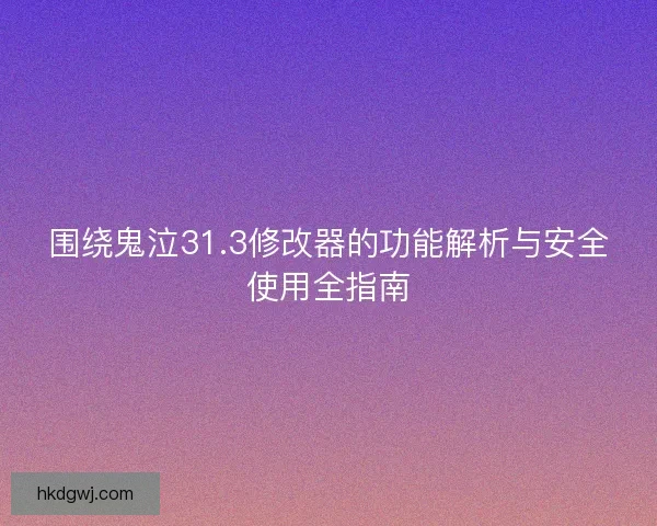围绕鬼泣31.3修改器的功能解析与安全使用全指南