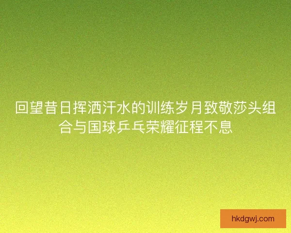 回望昔日挥洒汗水的训练岁月致敬莎头组合与国球乒乓荣耀征程不息